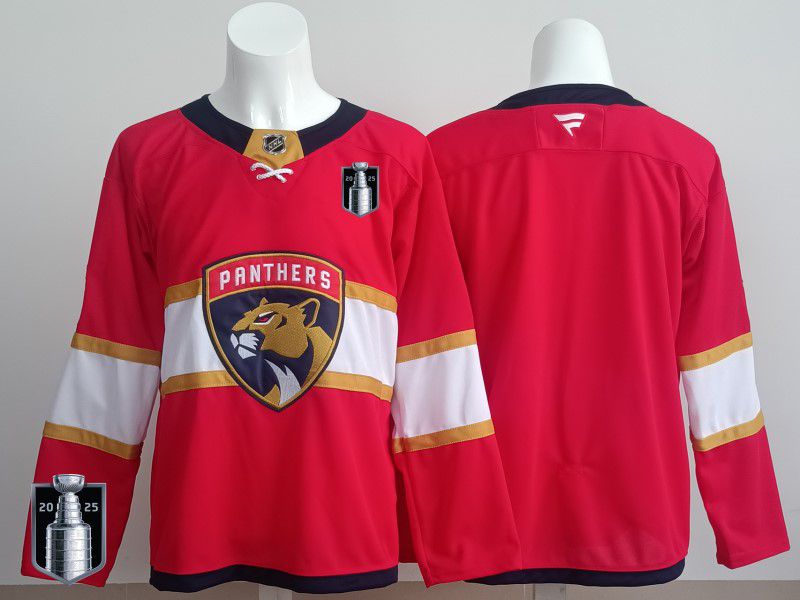 Men 2025 Florida Panthers Blank Red Fanatics Home Premium NHL Jersey style 3->florida panthers->NHL Jersey